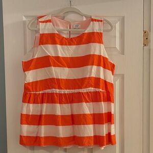 Crown & Ivy Coral and White Striped Blouse
